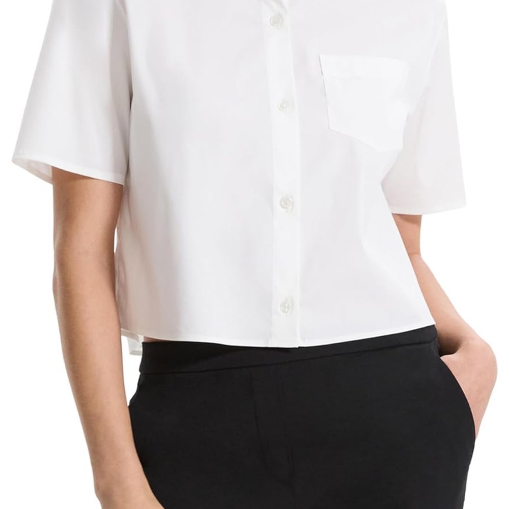 Theory Women's Boxy Short Sleeve Pocket Shirt NWT